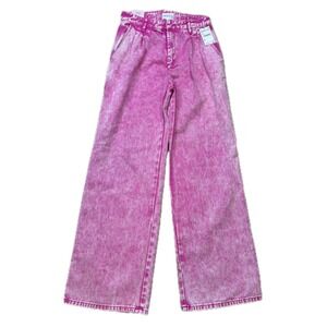 Avec Les Filles Pink Wide Leg Jeans - (fit is 6 Long)